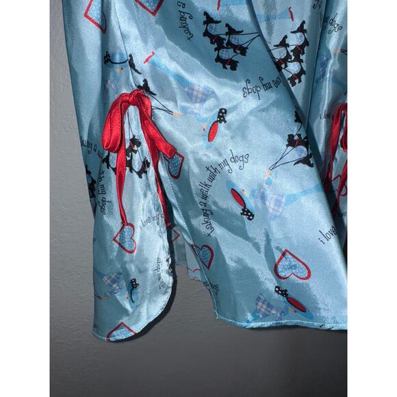 Y2K Scottish Terrier Dog Blue Red Slip Nightie Dress Womens XL Doggie Puppy - Picture 4 of 6